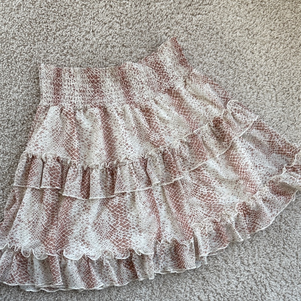 Altar’d State Snake Print Ruffle Skirt